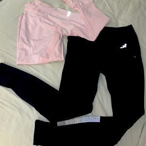 BCBG athletic leggings with sheer panels and athletic top - small